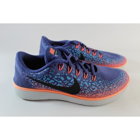 Nike Free Run Distance Womens Sz 9 Running Shoes Blue Purple Orange Trainers Gym - Picture 2 of 8